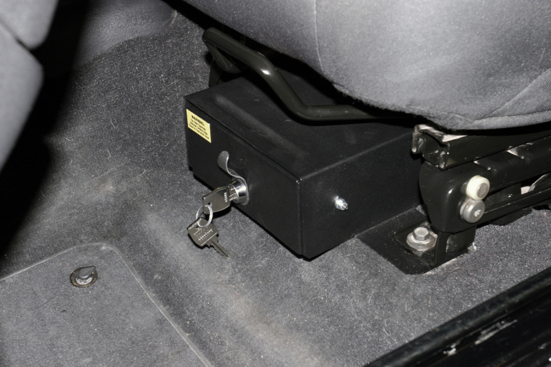 Jeep Wrangler LJ Underseat Drawer - Front Driver Side - Tuffy Products - Flip Seat W/ Keyed Lock - Black - `03-`06
